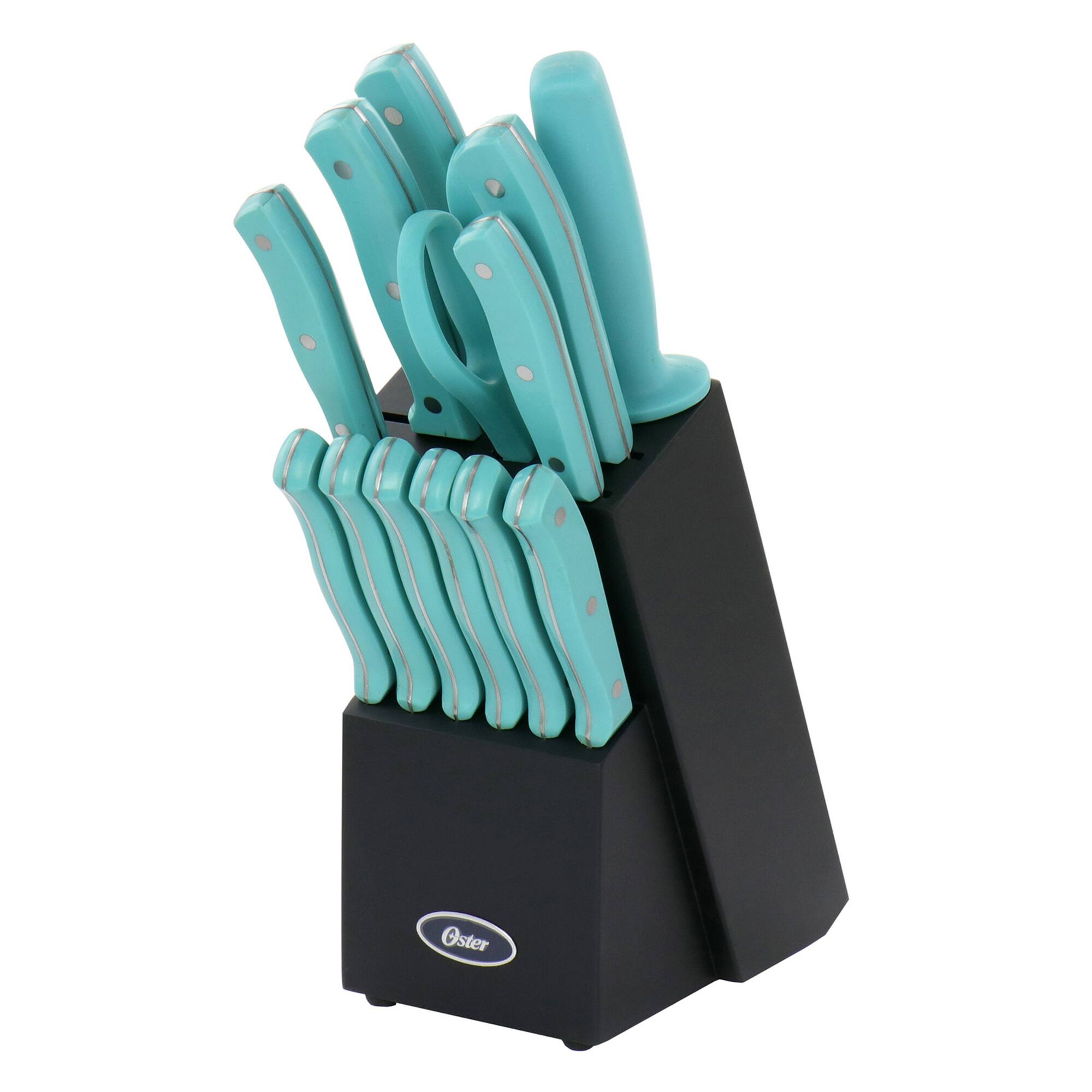Oster Evansville 14-Piece Light Blue Stainless Steel Cutlery Set